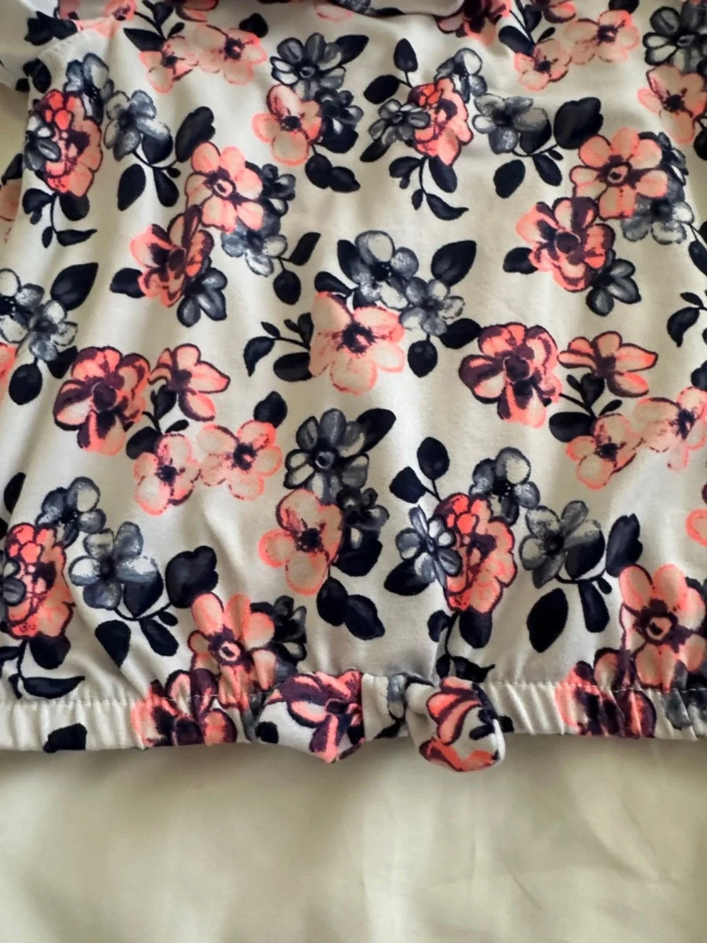 Little Lass White Tank & Ruffle Shorts Set with Pink and Navy Floral Print - Picture 7 of 9
